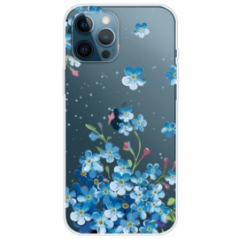 Deksel Til iPhone 14 Pro Sømløse Blå Blomster