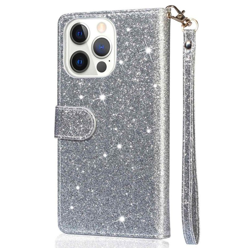 Folio Deksel Til iPhone 14 Pro Glitter Stil Med Paljetter