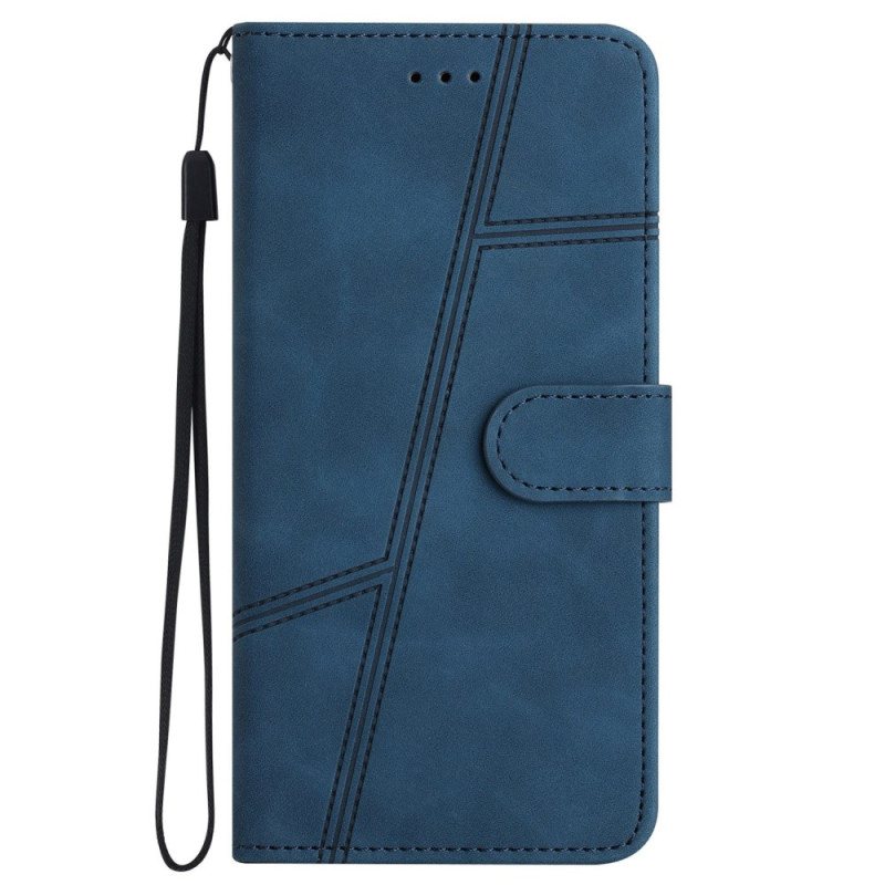 Folio Deksel Til iPhone 14 Pro Med Kjede Strappy Elegance Leather Style