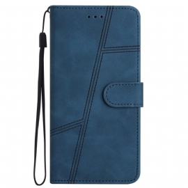 Folio Deksel Til iPhone 14 Pro Med Kjede Strappy Elegance Leather Style