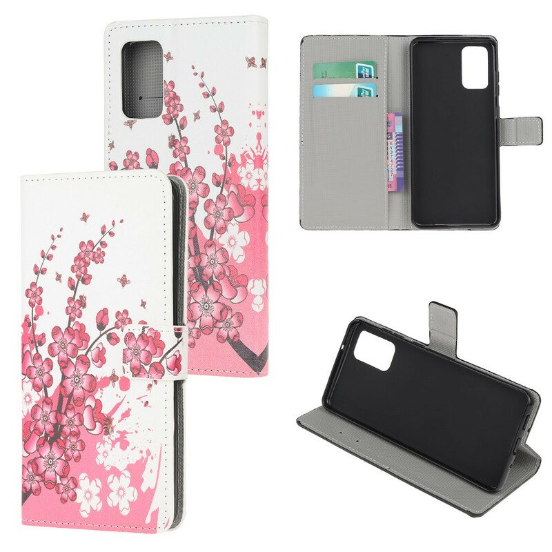 Folio Deksel Til Samsung Galaxy S20 Plus / S20 Plus 5G Tropiske Blomster