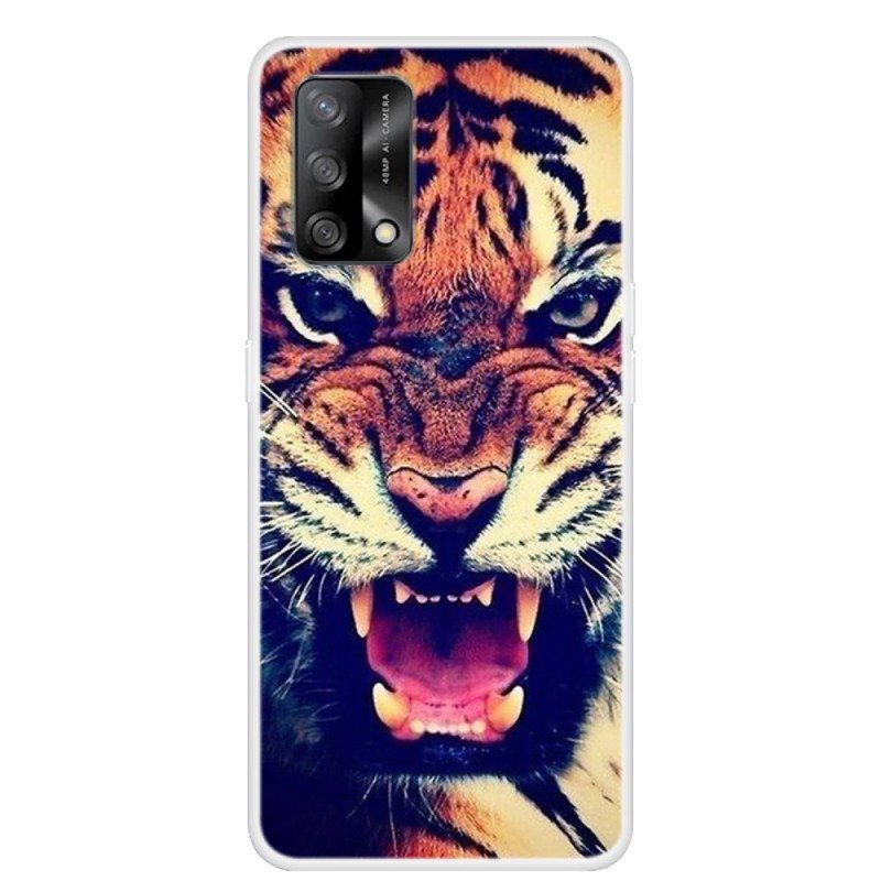 Deksel Til Oppo A74 4G Tiger Foran