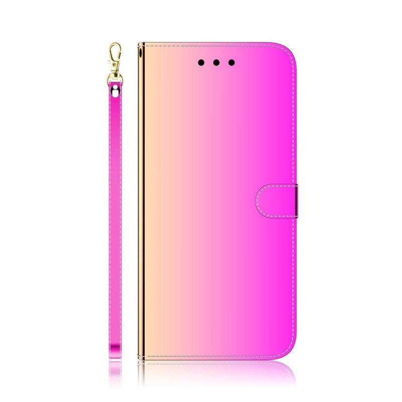 Folio Deksel Til Oppo A74 4G Speildeksel I Imitert Skinn