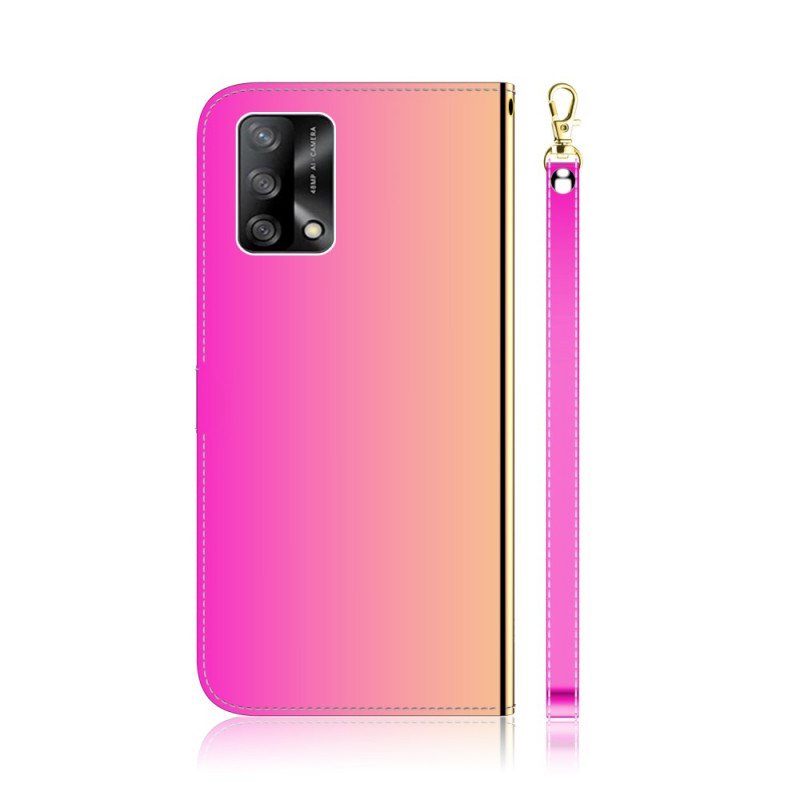 Folio Deksel Til Oppo A74 4G Speildeksel I Imitert Skinn