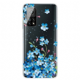 Deksel Til Xiaomi Mi 10T / 10T Pro Bukett Med Blå Blomster