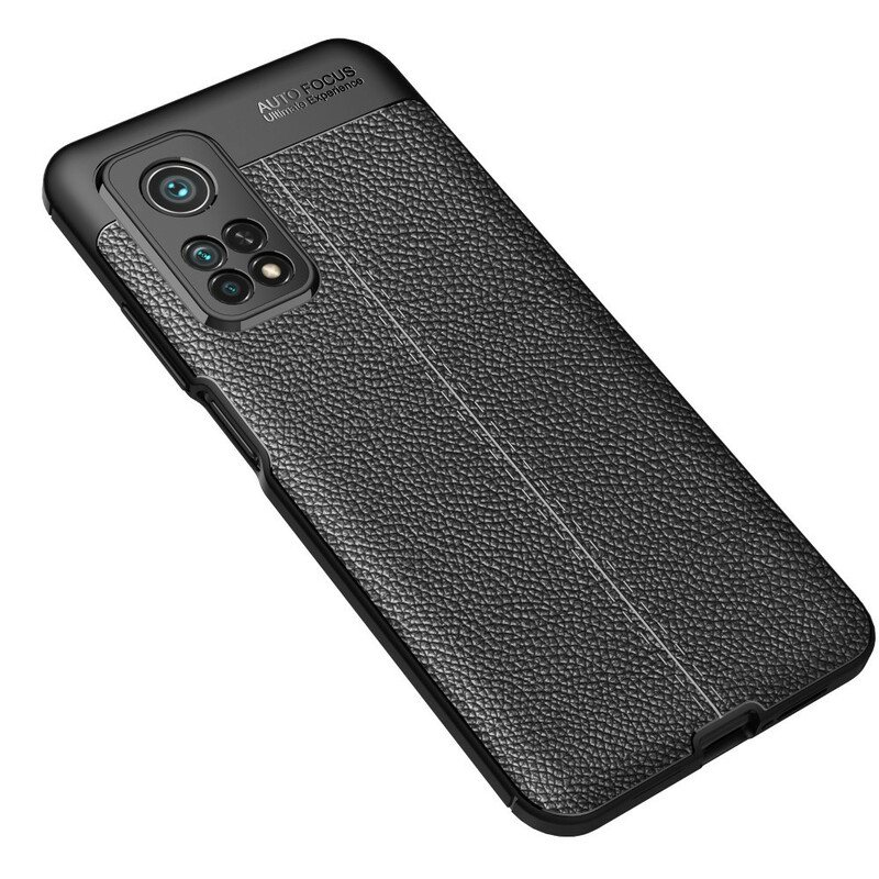 Deksel Til Xiaomi Mi 10T / 10T Pro Dobbel Linje Litchi Leather Effect