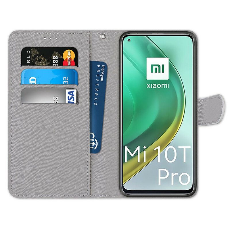 Folio Deksel Til Xiaomi Mi 10T / 10T Pro Gylne Sommerfugler