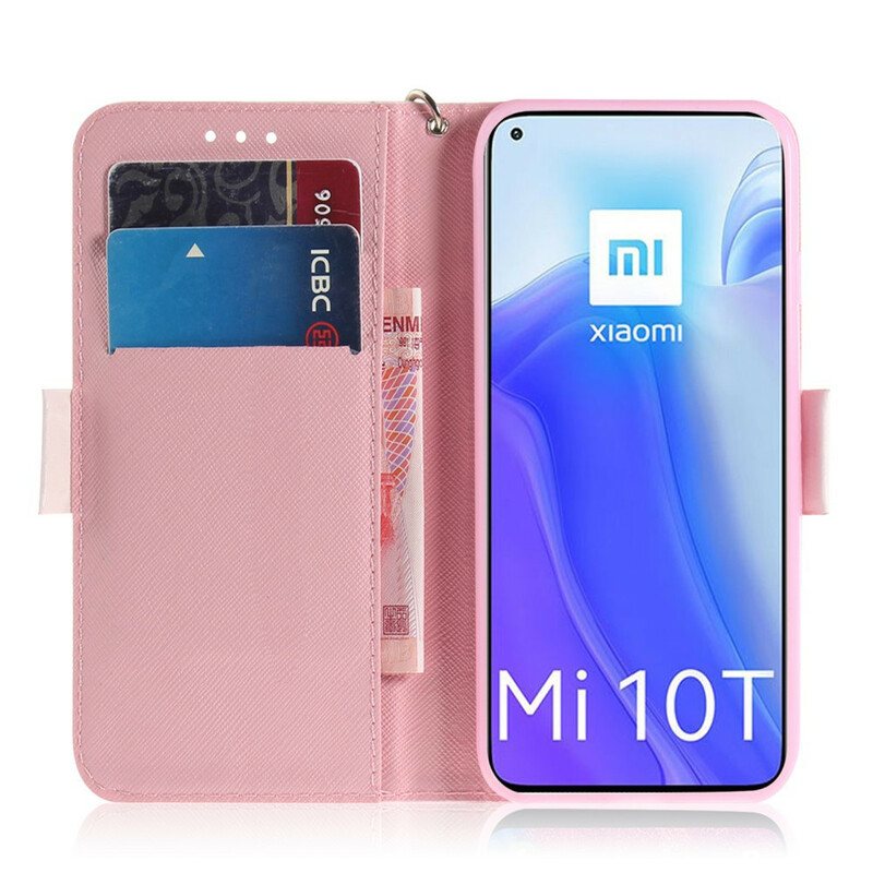 Folio Deksel Til Xiaomi Mi 10T / 10T Pro Med Kjede Strappy Pumpe