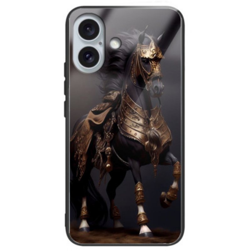 Deksel iPhone 16 Plus Maskert Hest Herdet Glass