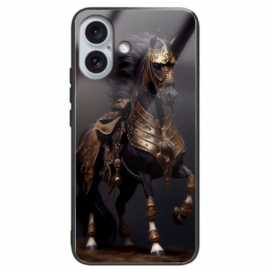 Deksel iPhone 16 Plus Maskert Hest Herdet Glass