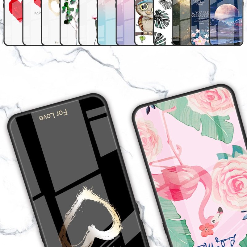 Deksel iPhone 16 Plus Rosa Blomster I Herdet Glass