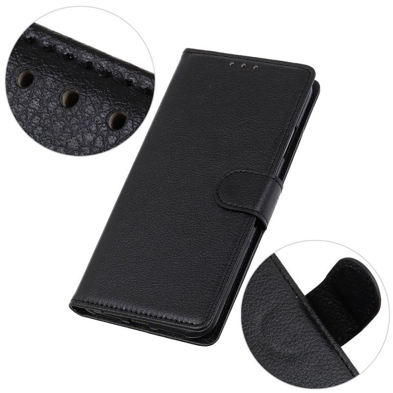 Etui iPhone 16 Plus Lommebok Med Litchi-tekstur