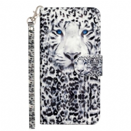 Folio Deksel iPhone 16 Plus Leopardhode Med Stropp Beskyttelse Deksel