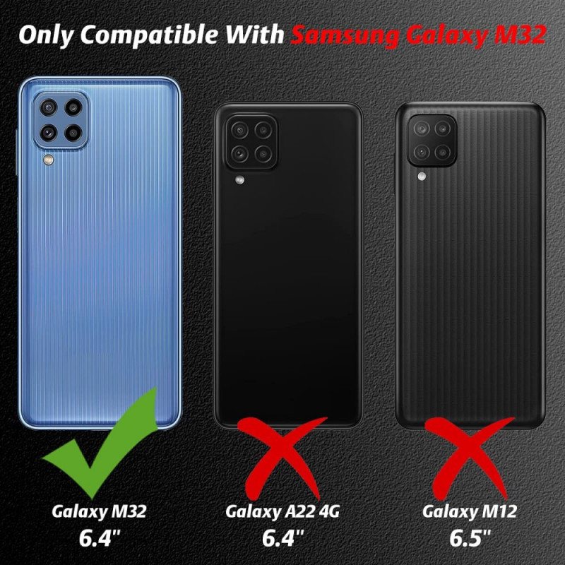 Deksel Til Samsung Galaxy M32 Combo Og Herdet Glassskjerm