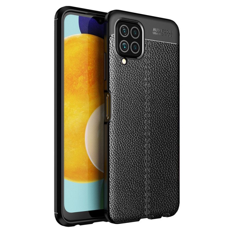 Deksel Til Samsung Galaxy M32 Dobbel Linje Litchi Leather Effect