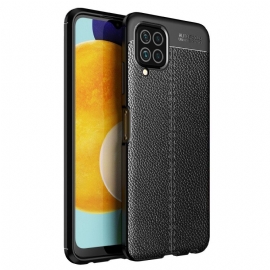 Deksel Til Samsung Galaxy M32 Dobbel Linje Litchi Leather Effect