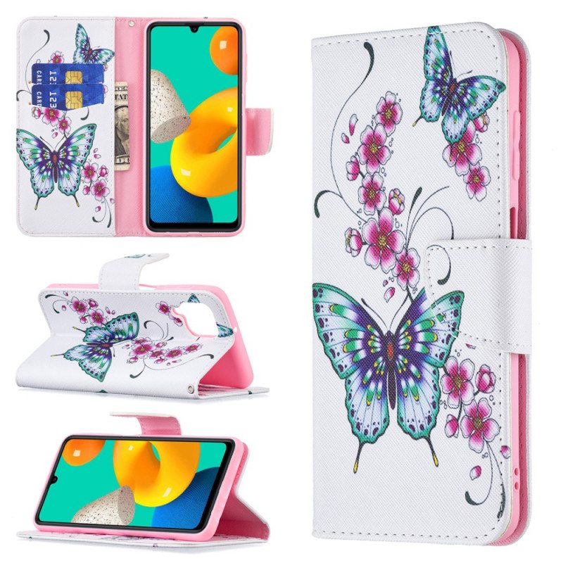 Lærdeksel Til Samsung Galaxy M32 Butterflies Kings