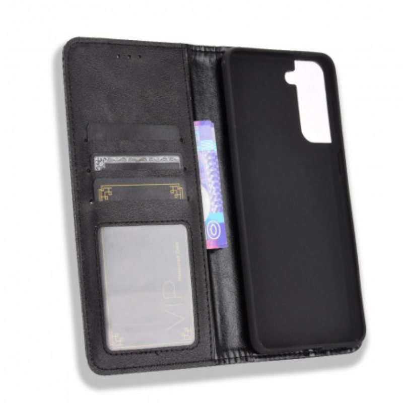 Beskyttelse Deksel Til Samsung Galaxy S21 Plus 5G Folio Deksel Stilisert Vintage Skinneffekt