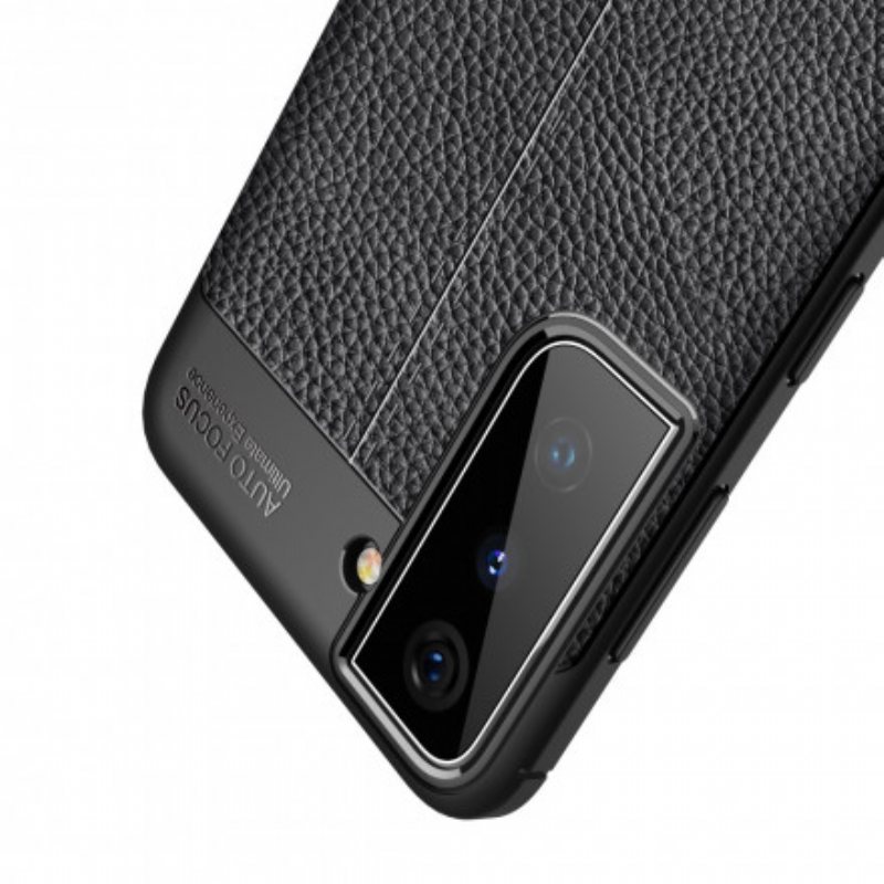 Deksel Til Samsung Galaxy S21 Plus 5G Dobbel Linje Litchi Leather Effect