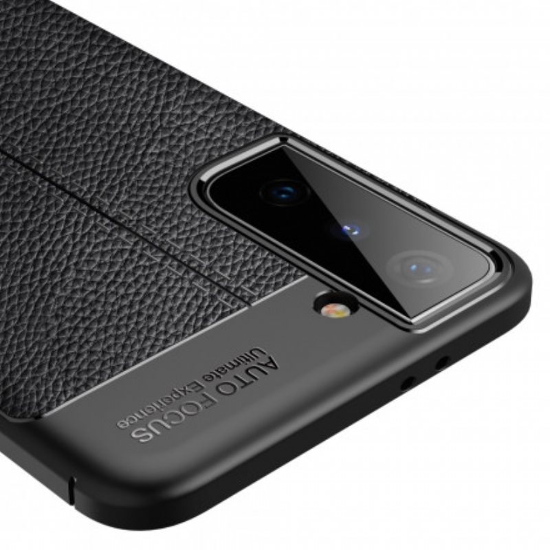 Deksel Til Samsung Galaxy S21 Plus 5G Dobbel Linje Litchi Leather Effect