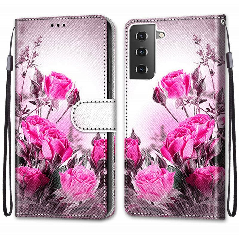 Folio Deksel Til Samsung Galaxy S21 Plus 5G Magiske Blomster