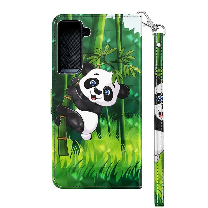 Folio Deksel Til Samsung Galaxy S21 Plus 5G Panda Og Bambus