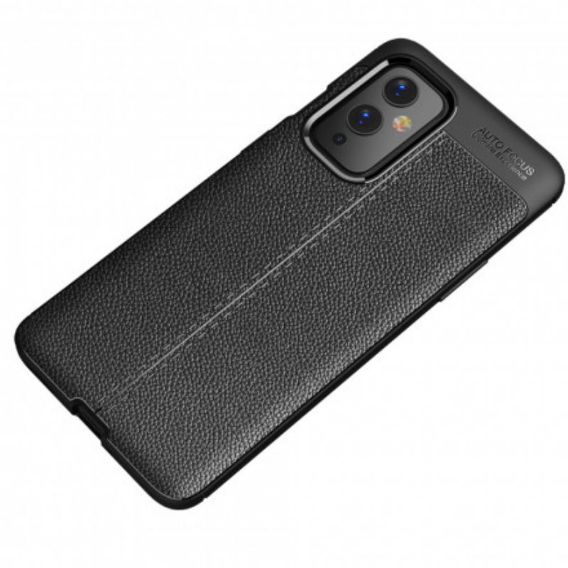 Deksel Til OnePlus 9 Dobbel Linje Litchi Leather Effect