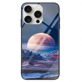 Deksel iPhone 16 Pro Mobildeksel Hvit Planet Herdet Glass