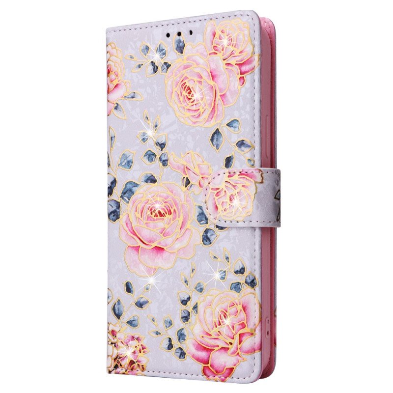 Folio Deksel iPhone 16 Pro Floral Rfid-blokkeringslommebok Beskyttelse Deksel