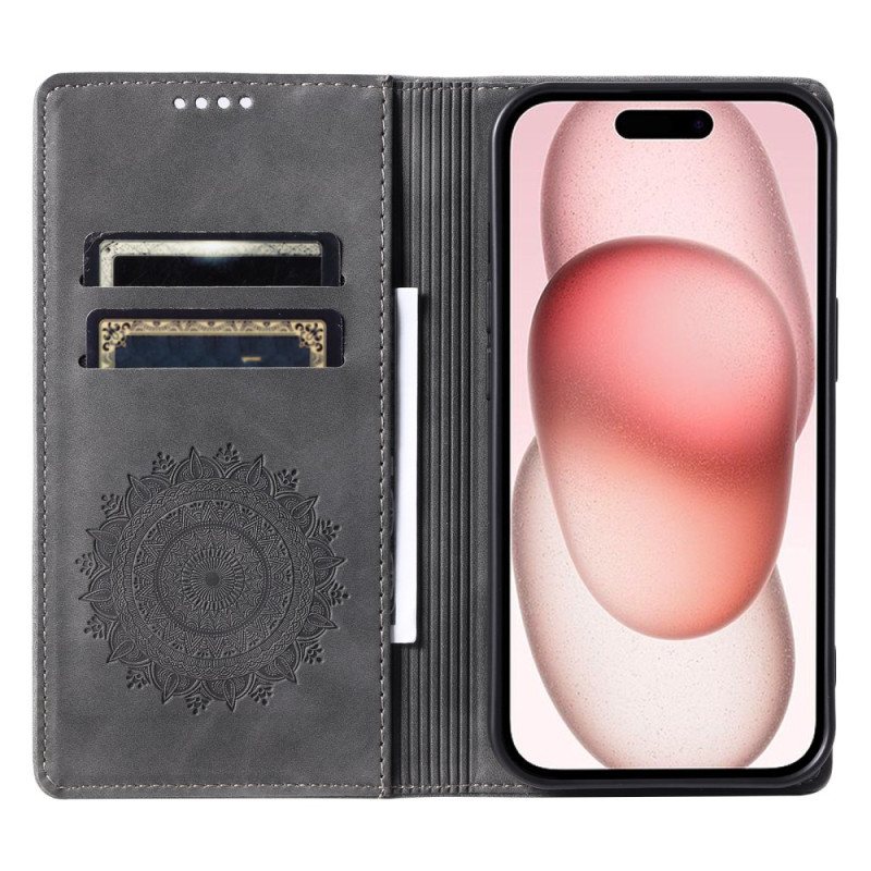 Folio Deksel iPhone 16 Pro Mandala Semsket Skinneffekt Beskyttelse Deksel