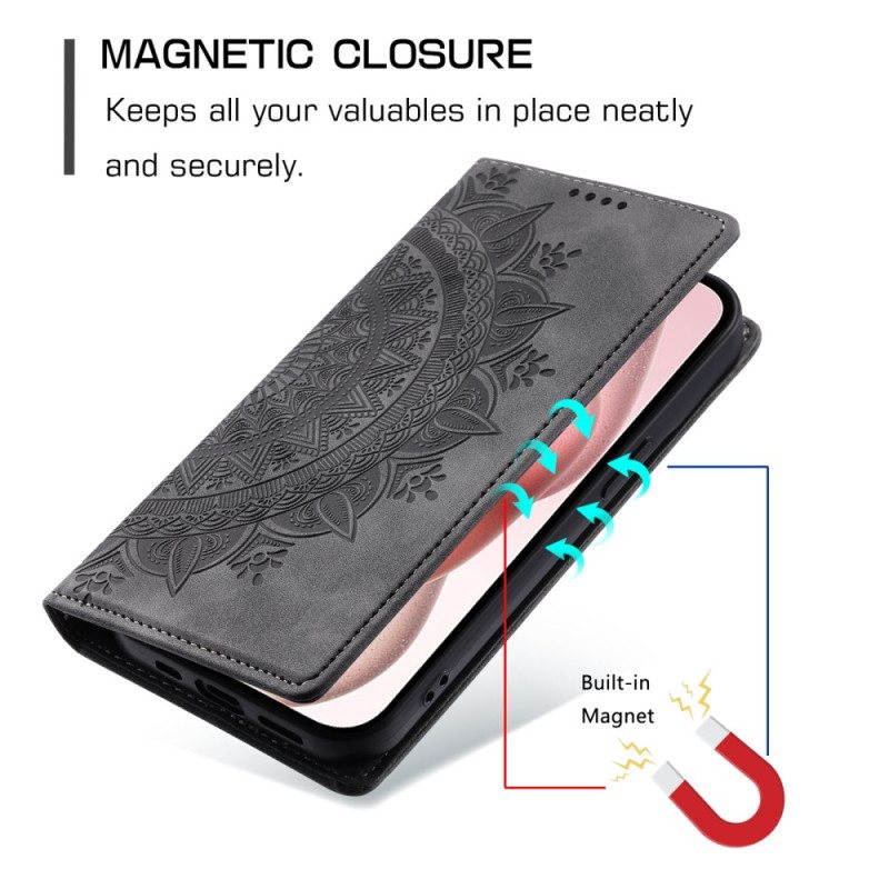 Folio Deksel iPhone 16 Pro Mandala Semsket Skinneffekt Beskyttelse Deksel