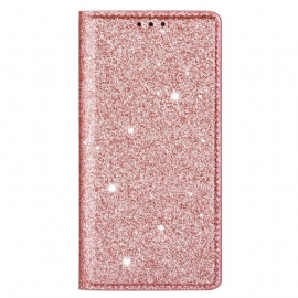 Folio Deksel Lær iPhone 16 Pro Mobildeksel Glitter