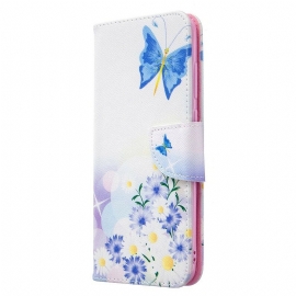 Lærdeksel Til Samsung Galaxy M11 Malte Sommerfugler Og Blomster