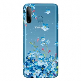 Mobildeksel Til Samsung Galaxy M11 Blå Blomster