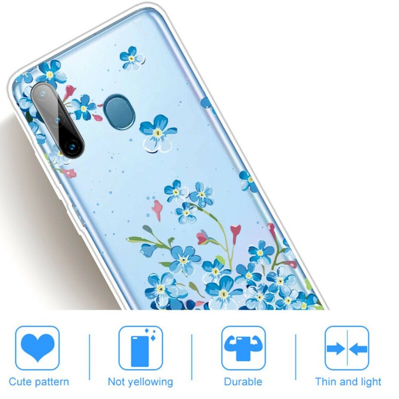 Mobildeksel Til Samsung Galaxy M11 Blå Blomster