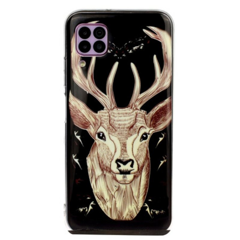 Deksel Til Huawei P40 Lite Fluorescerende Majestic Deer