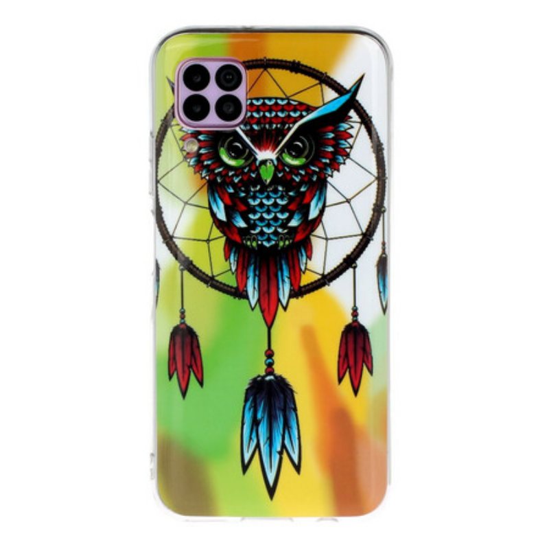 Deksel Til Huawei P40 Lite Fluorescerende Owl Dream Catcher