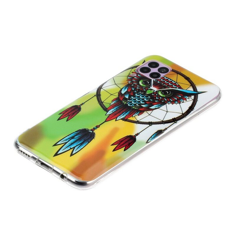 Deksel Til Huawei P40 Lite Fluorescerende Owl Dream Catcher