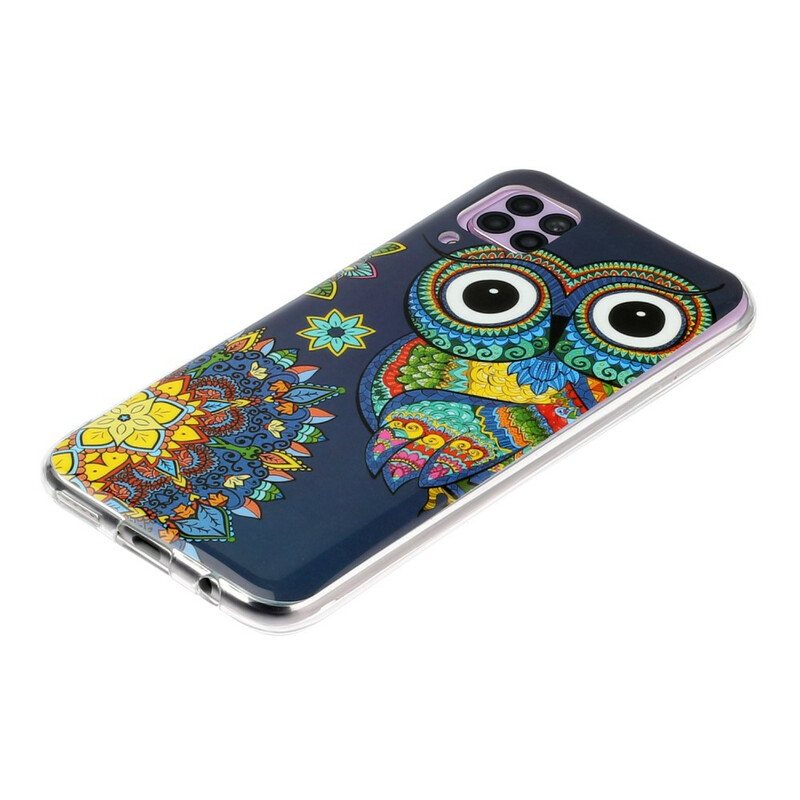 Deksel Til Huawei P40 Lite Fluorescerende Ugle Mandala