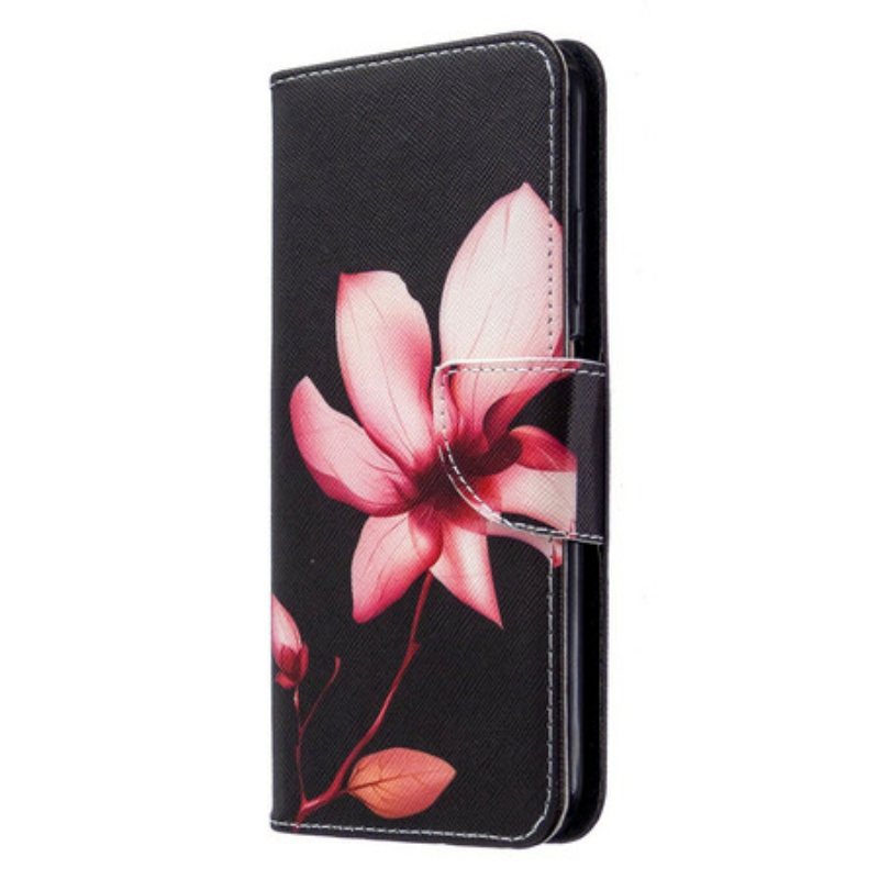 Folio Deksel Til Huawei P40 Lite Rosa Blomst