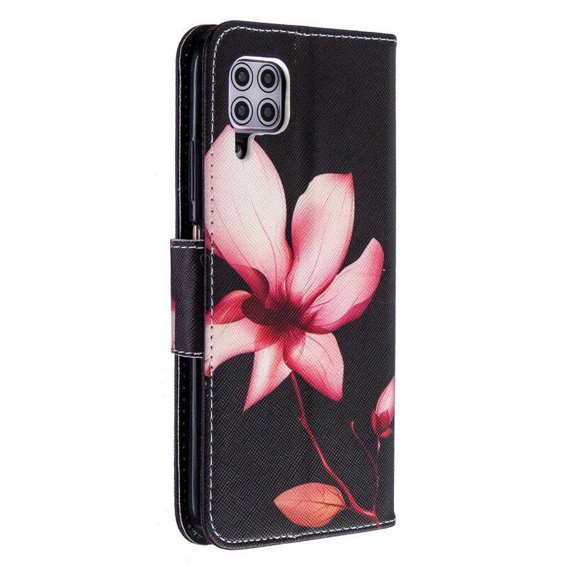 Folio Deksel Til Huawei P40 Lite Rosa Blomst