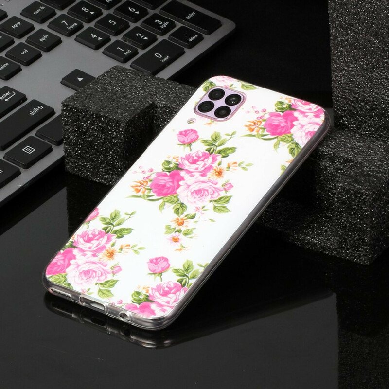 Mobildeksel Til Huawei P40 Lite Fluorescerende Liberty-blomster