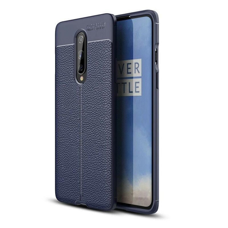 Deksel Til OnePlus 8 Dobbel Linje Litchi Leather Effect