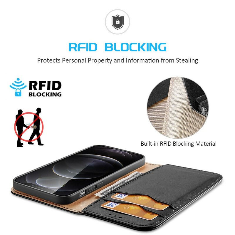 Beskyttelse Deksel Til iPhone 13 Pro Folio Deksel Dux Ducis Rfid Splittskinn