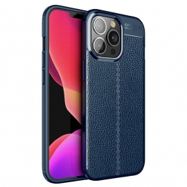 Deksel Til iPhone 13 Pro Dobbel Linje Litchi Leather Effect