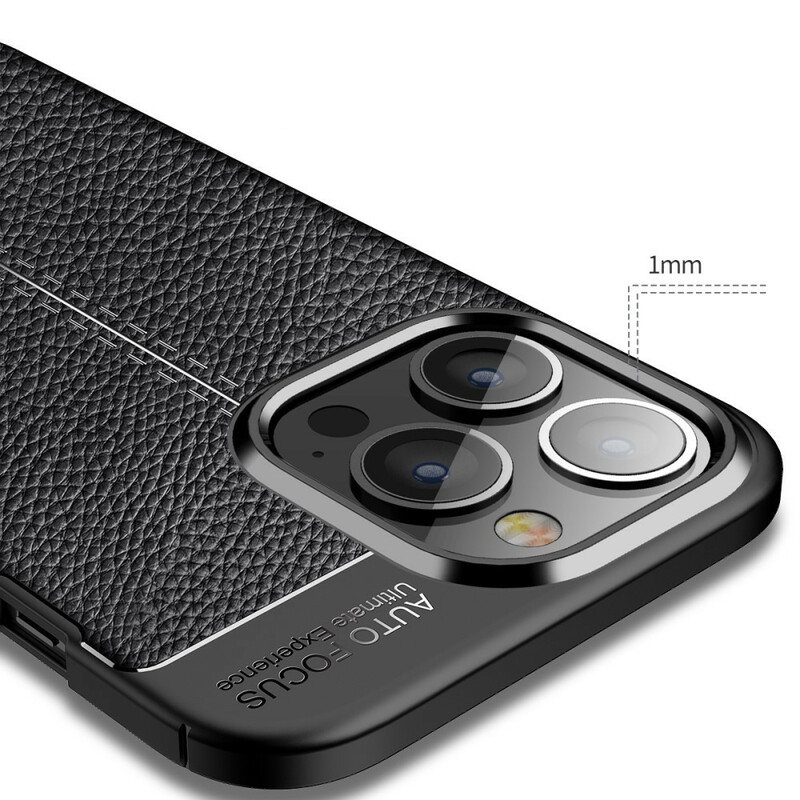 Deksel Til iPhone 13 Pro Dobbel Linje Litchi Leather Effect