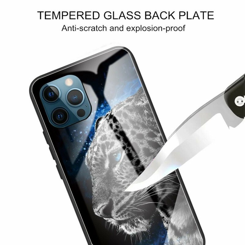 Deksel Til iPhone 13 Pro Feline Face Herdet Glass