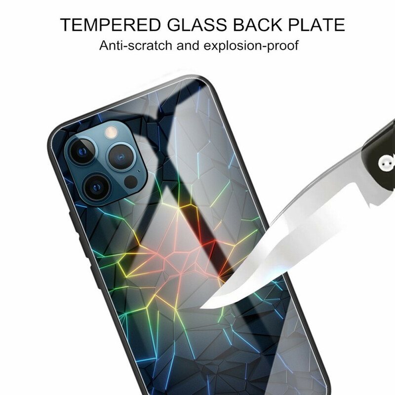 Deksel Til iPhone 13 Pro Geometri Herdet Glass