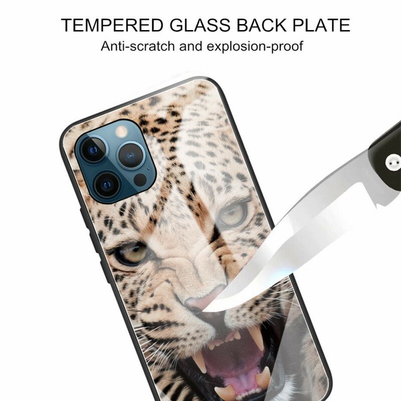 Deksel Til iPhone 13 Pro Leopard Herdet Glass