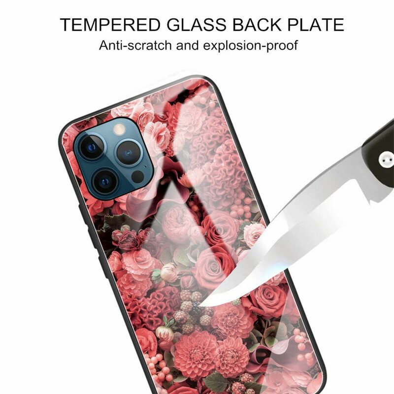 Deksel Til iPhone 13 Pro Rose Blomster Herdet Glass